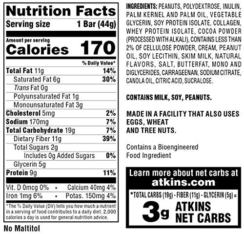 image:imageAtkins Chocolate Crme Protein Wafer Crisps Protein Dessert 4g Net Carb 1g Sugar High in Fiber Keto Friendly 5 CountCaramel Chocolate Peanut Nougat