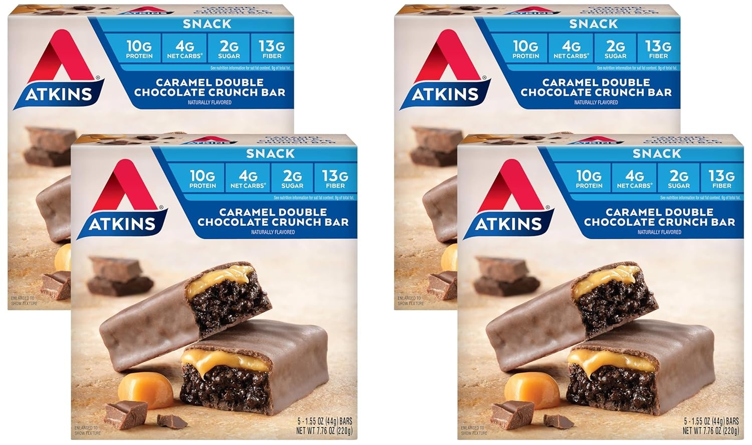image:imageAtkins Chocolate Crme Protein Wafer Crisps Protein Dessert 4g Net Carb 1g Sugar High in Fiber Keto Friendly 5 CountCaramel Double Chocolate Crunch