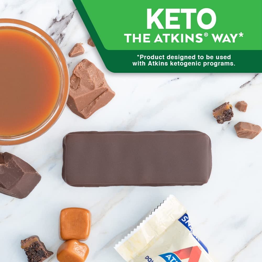 image:imageAtkins Chocolate Crme Protein Wafer Crisps Protein Dessert 4g Net Carb 1g Sugar High in Fiber Keto Friendly 5 CountCaramel Double Chocolate Crunch