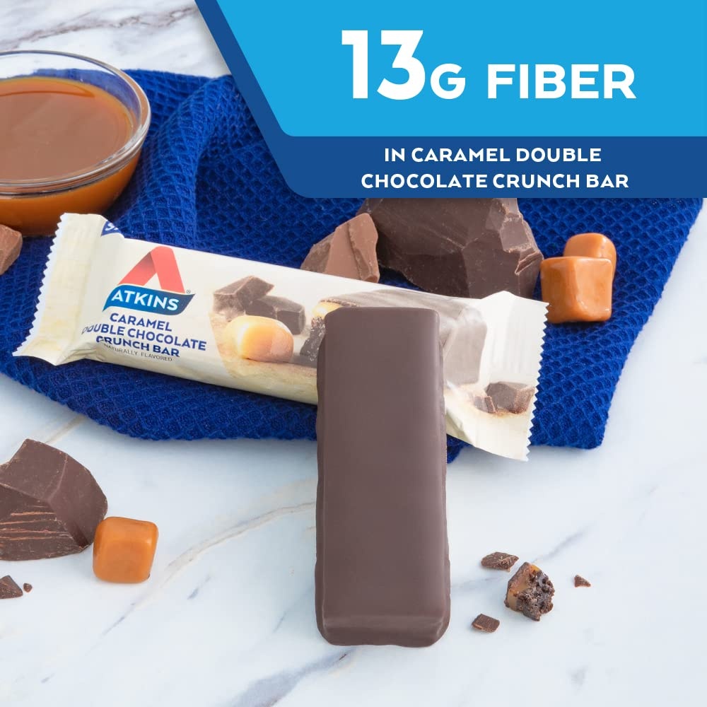 image:imageAtkins Chocolate Crme Protein Wafer Crisps Protein Dessert 4g Net Carb 1g Sugar High in Fiber Keto Friendly 5 CountCaramel Double Chocolate Crunch
