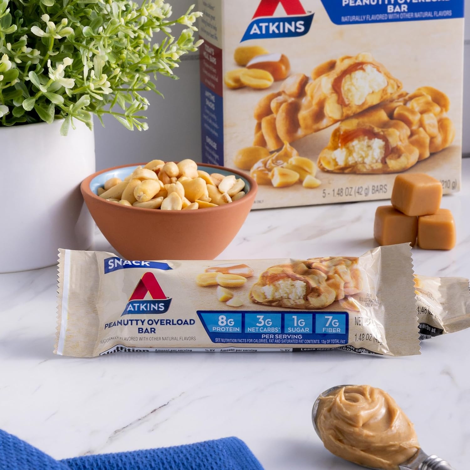 image:imageAtkins Chocolate Crme Protein Wafer Crisps Protein Dessert 4g Net Carb 1g Sugar High in Fiber Keto Friendly 5 CountPeanut