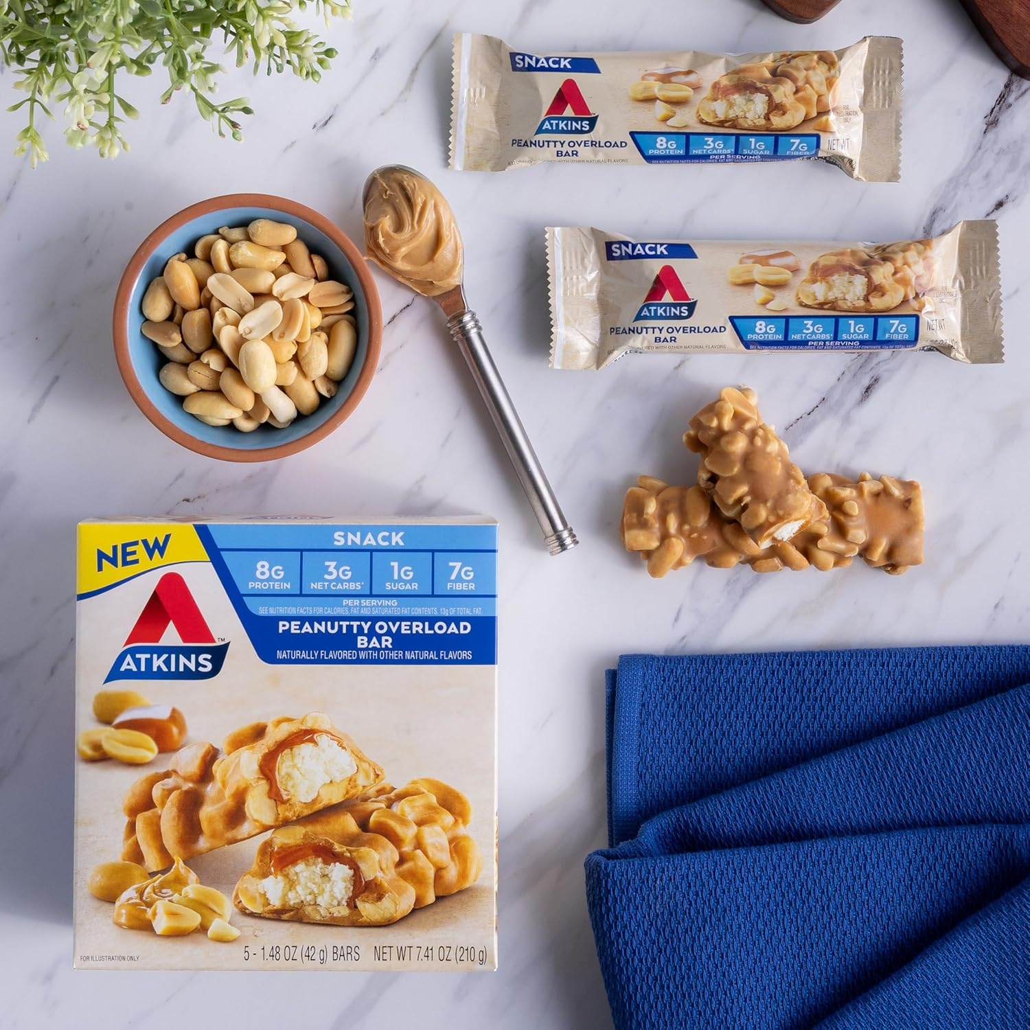 image:imageAtkins Chocolate Crme Protein Wafer Crisps Protein Dessert 4g Net Carb 1g Sugar High in Fiber Keto Friendly 5 CountPeanut