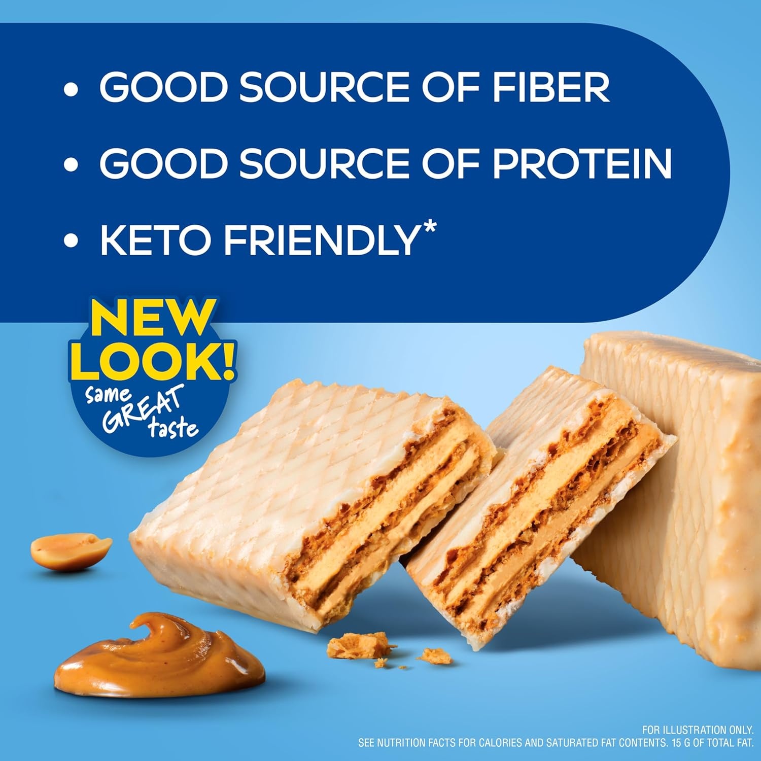image:imageAtkins Chocolate Crme Protein Wafer Crisps Protein Dessert 4g Net Carb 1g Sugar High in Fiber Keto Friendly 5 CountPeanut Butter
