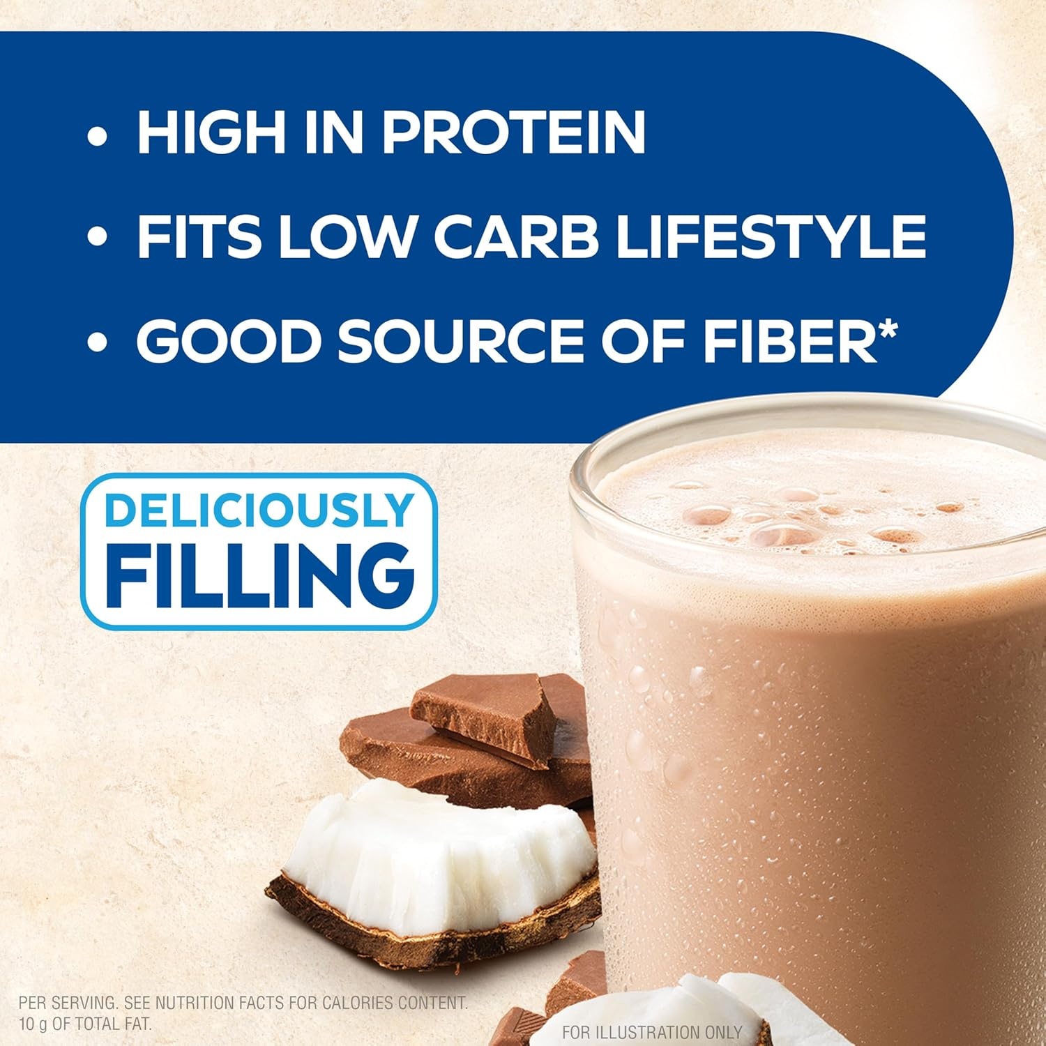 image:imageAtkins Creamy Chocolate Coconut Protein Shake 15g Protein 2g Net Carbs 1g Sugar Keto Friendly 12 Count11 Fl Oz Pack of 24