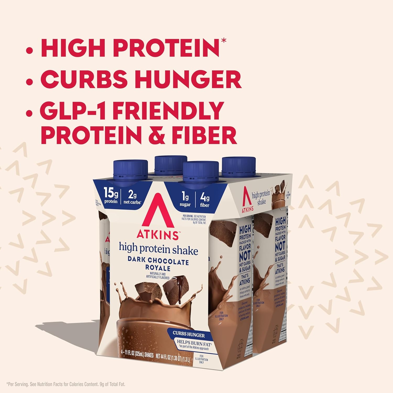 image:imageAtkins Creamy Cinnamon Swirl High Protein Shake 15g Protein Keto Protein Shake 2g Net Carb 1g Sugar Low Sugar and Low Carb Breakfast Protein Shakes 12 CountDark Chocolate