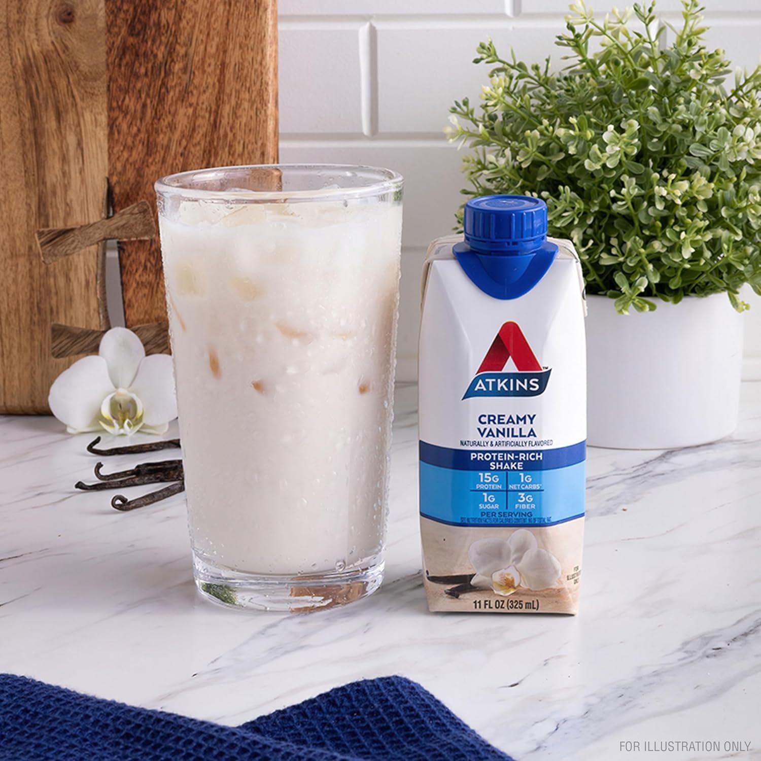 image:imageAtkins Creamy Cinnamon Swirl High Protein Shake 15g Protein Keto Protein Shake 2g Net Carb 1g Sugar Low Sugar and Low Carb Breakfast Protein Shakes 12 CountCreamy Vanila