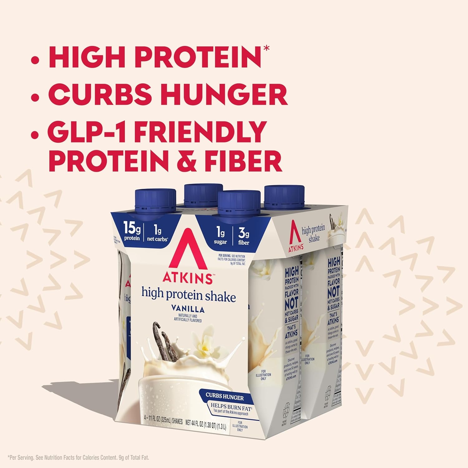 image:imageAtkins Creamy Cinnamon Swirl High Protein Shake 15g Protein Keto Protein Shake 2g Net Carb 1g Sugar Low Sugar and Low Carb Breakfast Protein Shakes 12 CountCreamy Vanila