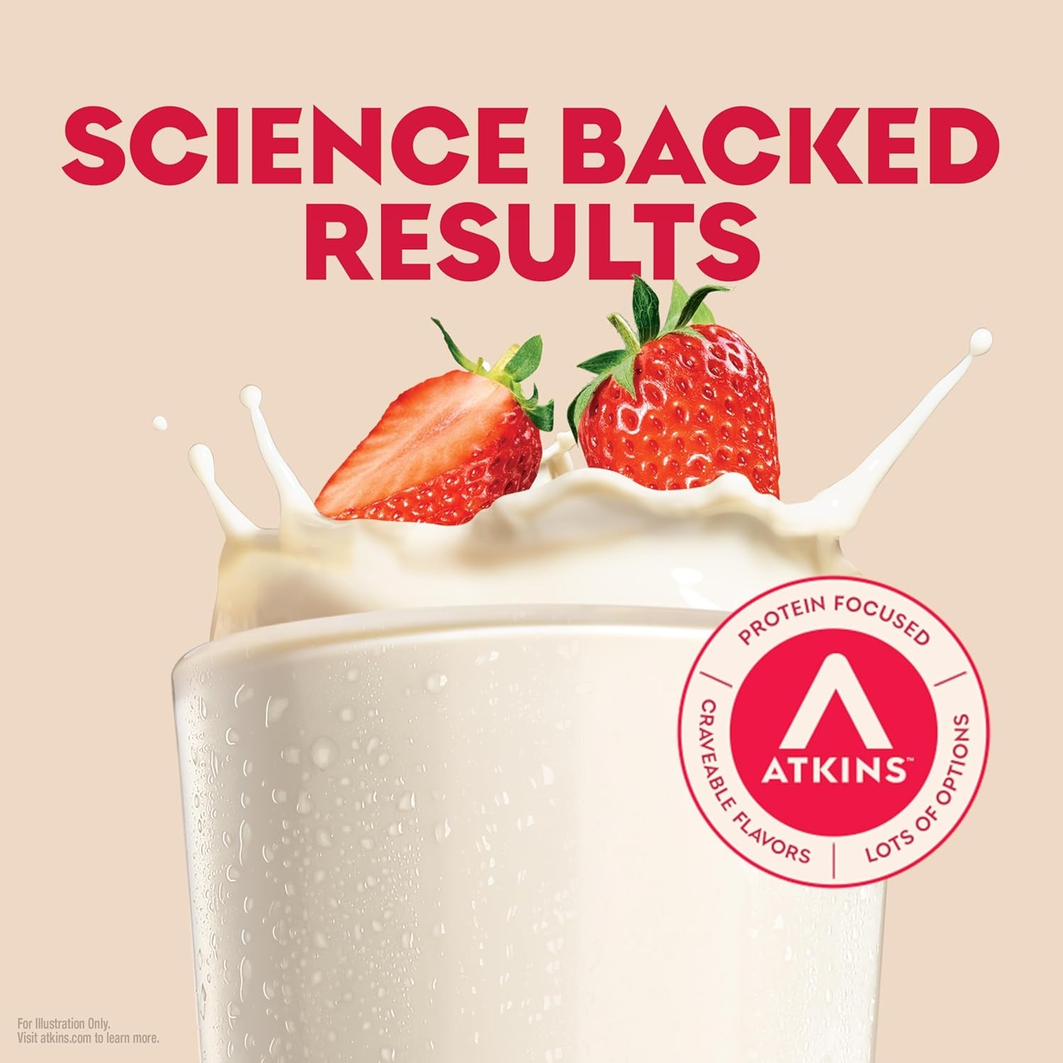 image:imageAtkins Creamy Cinnamon Swirl High Protein Shake 15g Protein Keto Protein Shake 2g Net Carb 1g Sugar Low Sugar and Low Carb Breakfast Protein Shakes 12 CountStrawberry