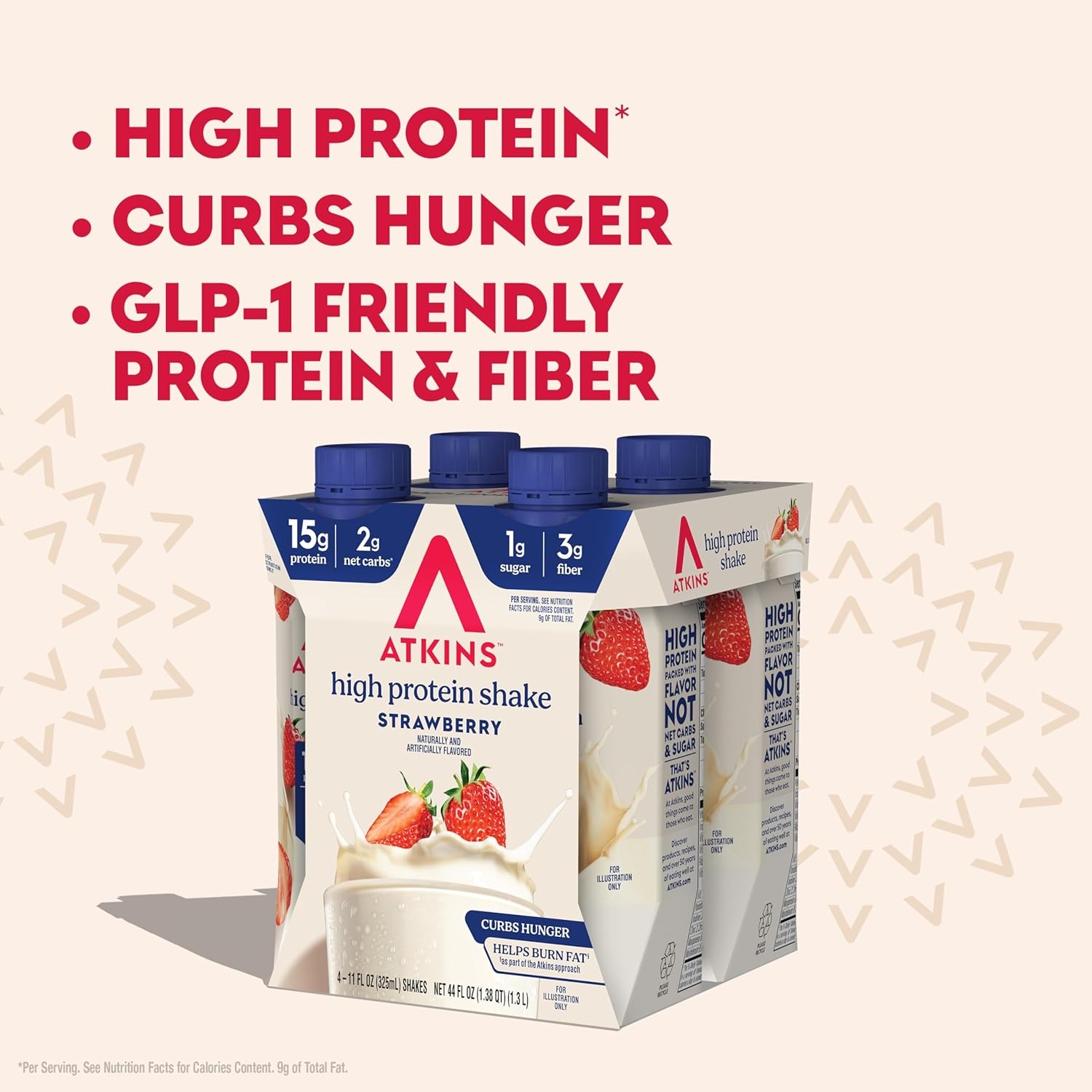 image:imageAtkins Creamy Cinnamon Swirl High Protein Shake 15g Protein Keto Protein Shake 2g Net Carb 1g Sugar Low Sugar and Low Carb Breakfast Protein Shakes 12 CountStrawberry