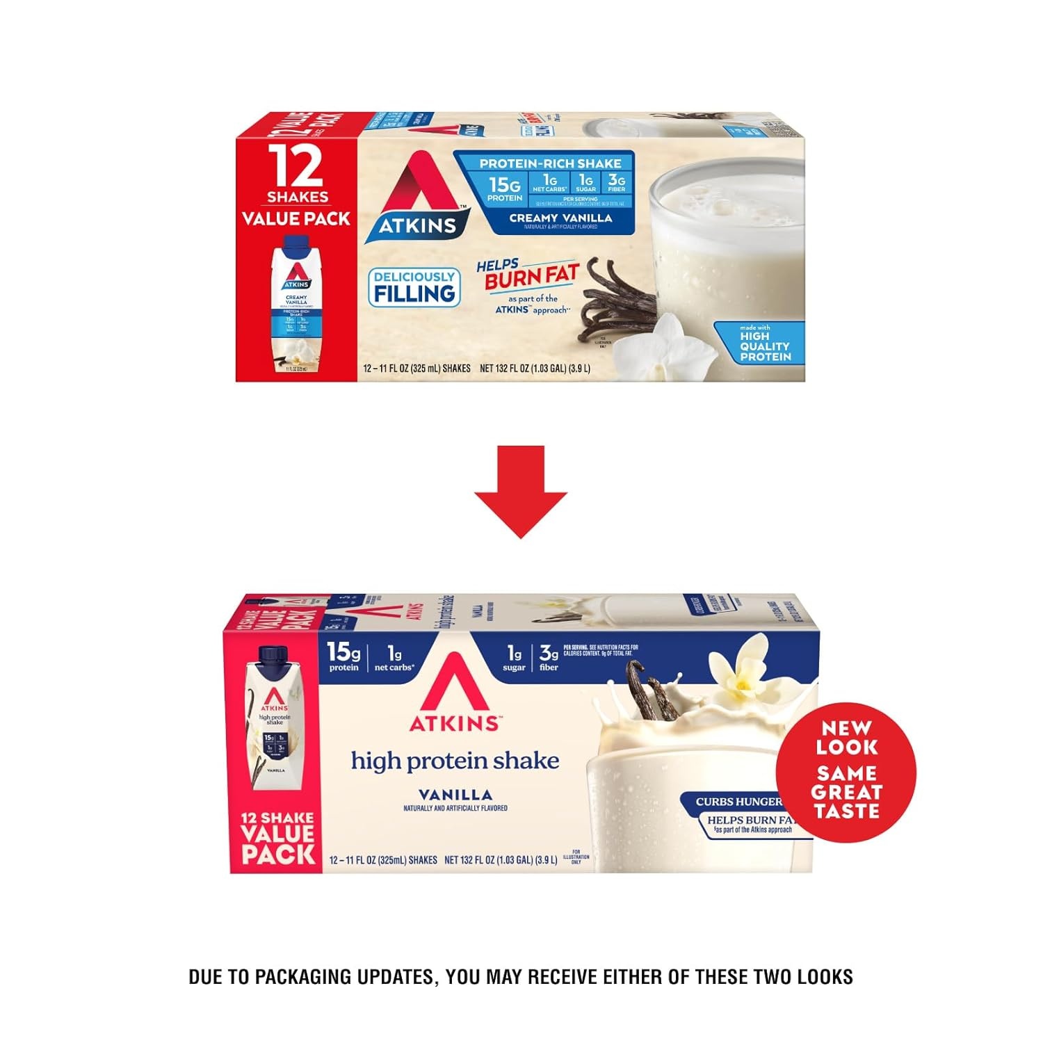 image:imageAtkins Creamy Cinnamon Swirl High Protein Shake 15g Protein Keto Protein Shake 2g Net Carb 1g Sugar Low Sugar and Low Carb Breakfast Protein Shakes 12 CountCreamy Vanila