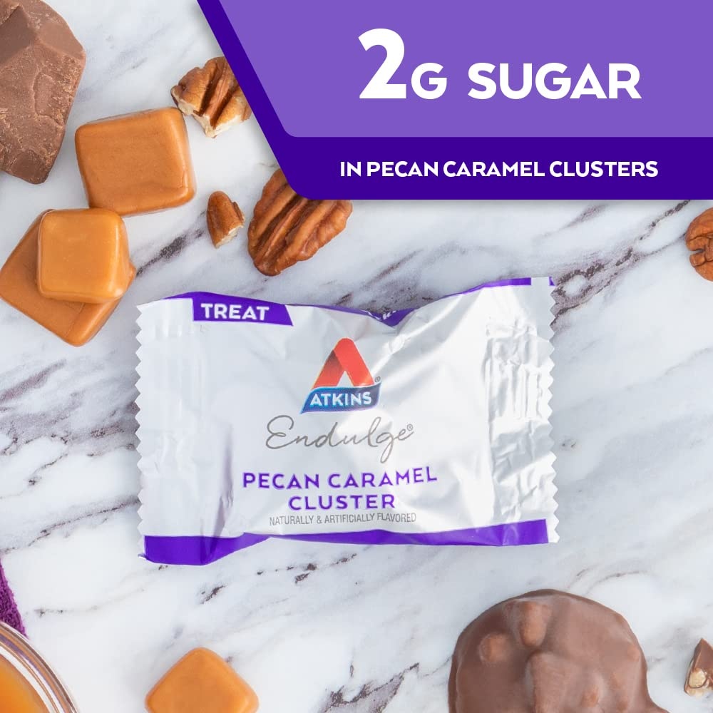 image:imageAtkins Endulge Chocolate Peanut Candies Dessert Favorite 0g Sugar 20 CountPecan Caramel Clusters