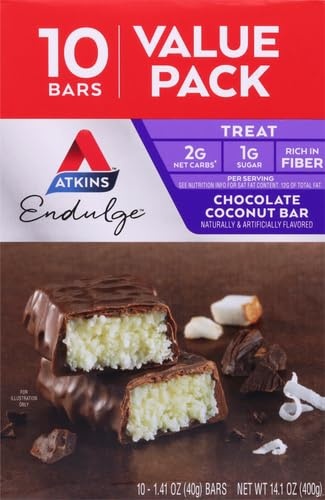 image:imageAtkins Endulge Milk Chocolate Caramel Squares Dessert Favorite Good Source of Fiber 1g Sugar 90 CountChocolate Coconut