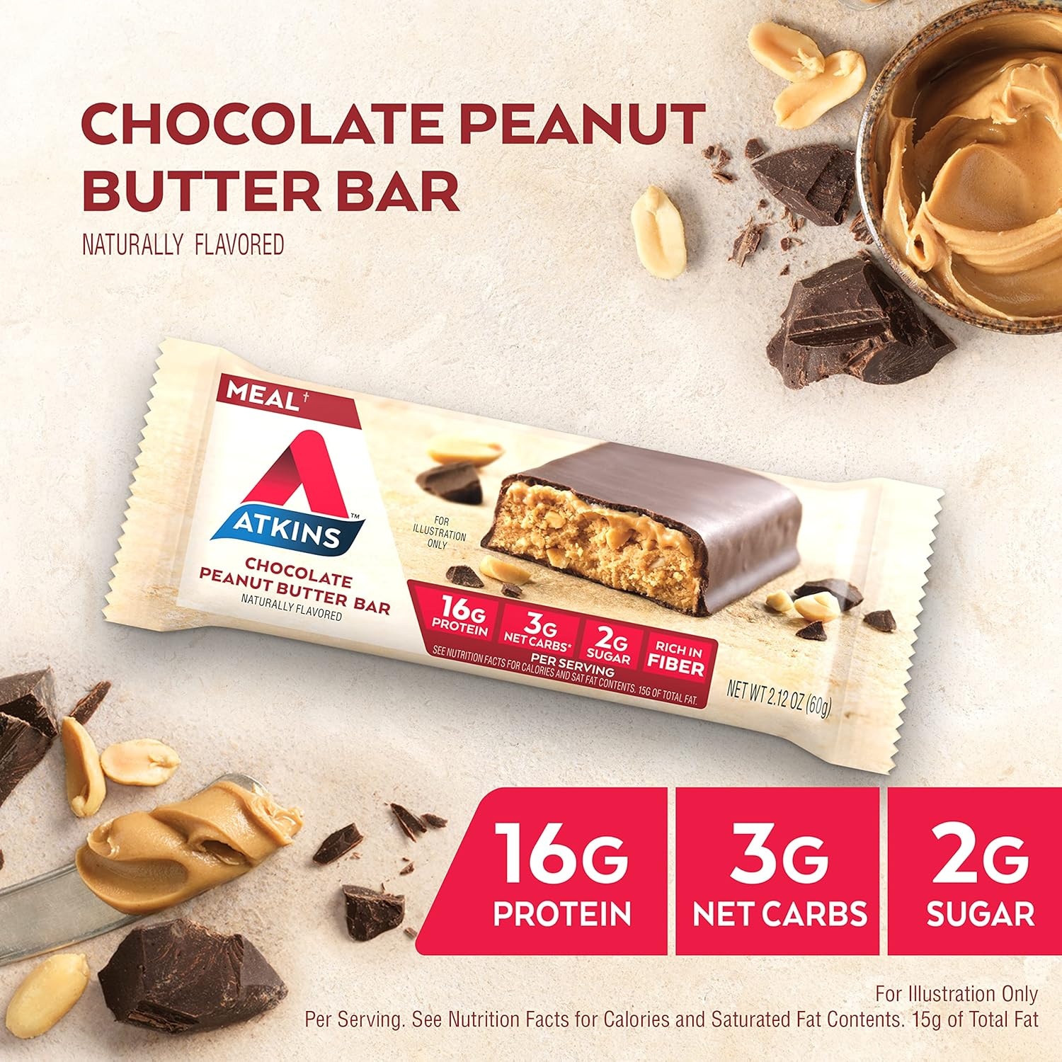 image:imageAtkins Endulge Milk Chocolate Caramel Squares Dessert Favorite Good Source of Fiber 1g Sugar 90 CountChocolate Peanut Butter
