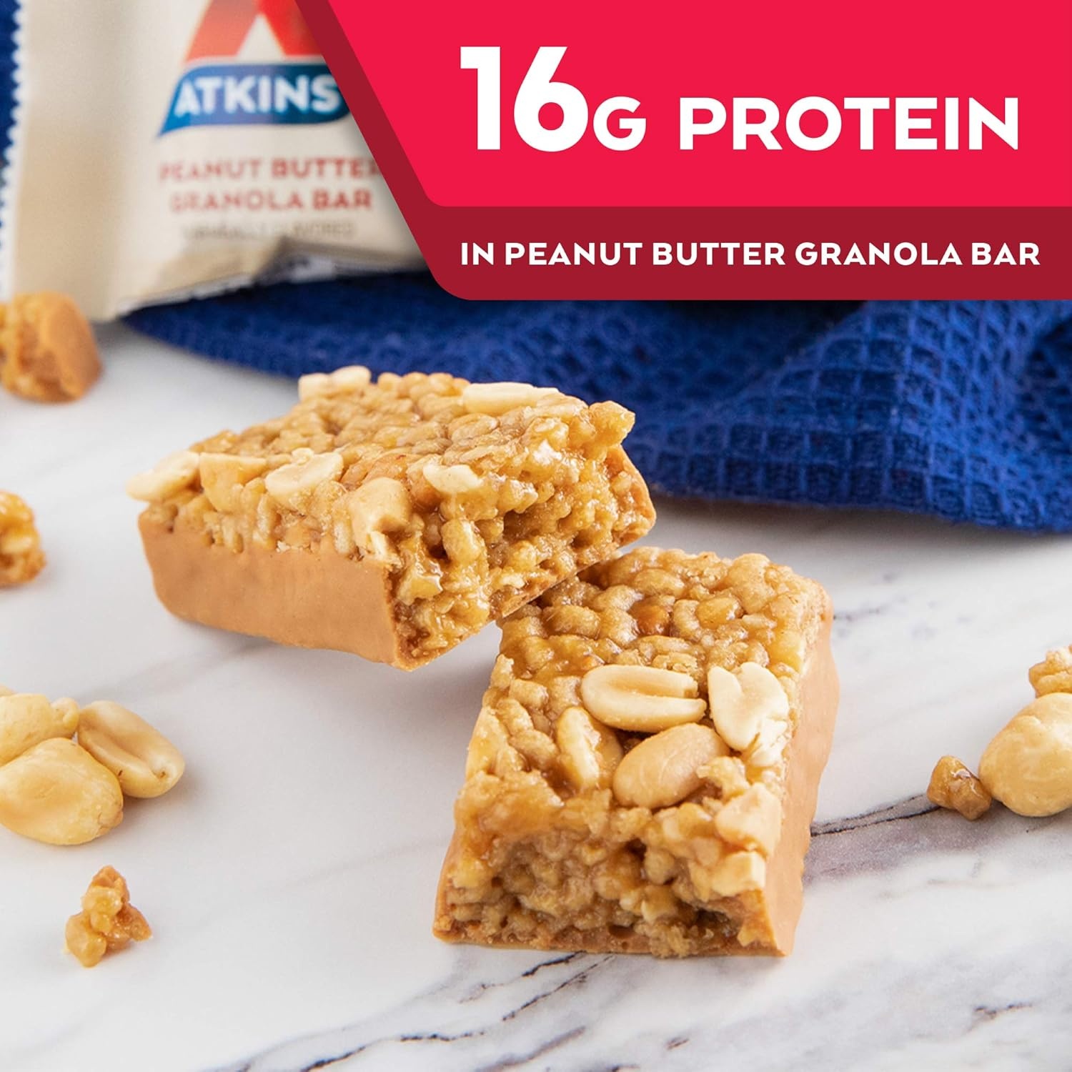 image:imageAtkins Endulge Milk Chocolate Caramel Squares Dessert Favorite Good Source of Fiber 1g Sugar 90 CountPeanut Butter Granola