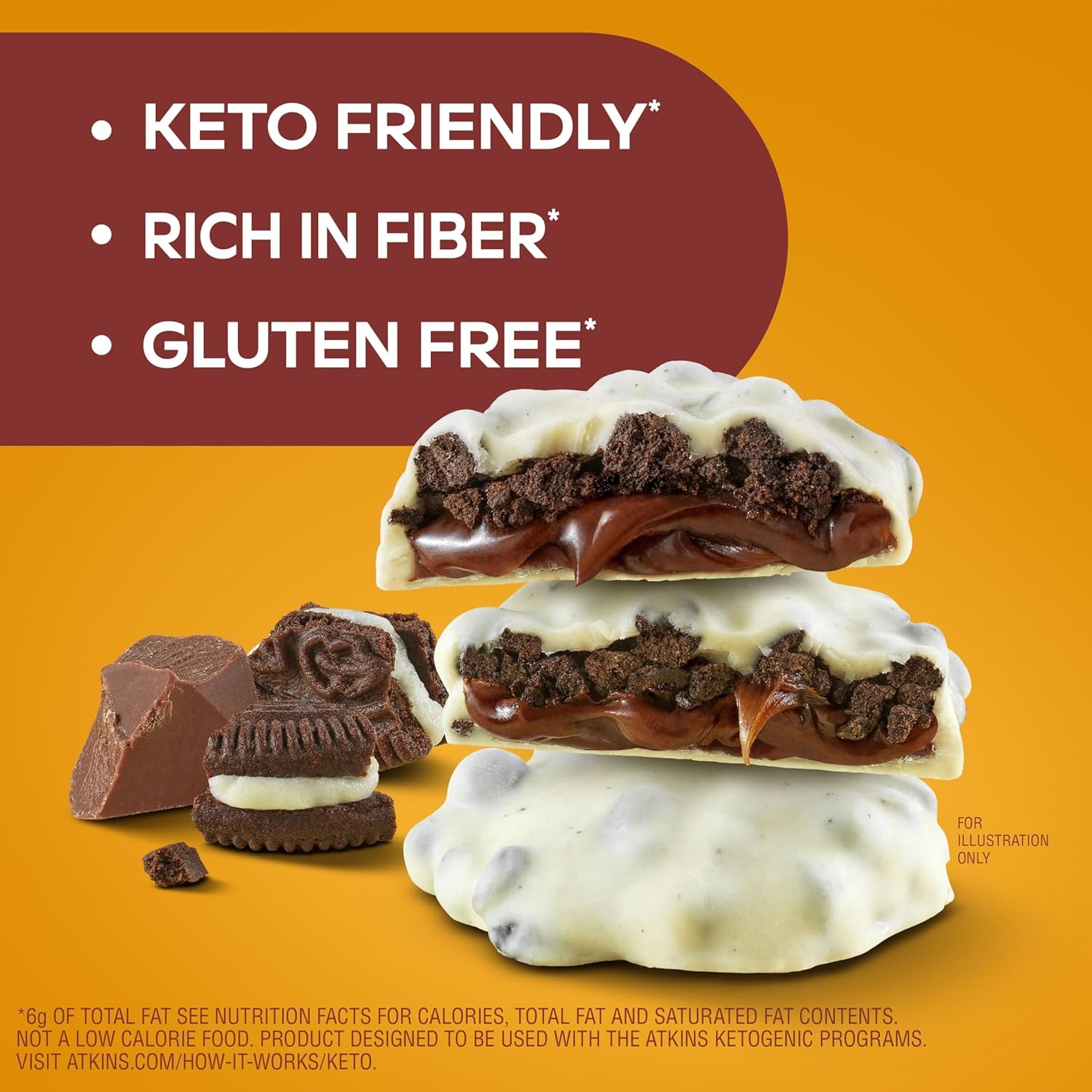 image:imageAtkins Keto Cookies amp Crme Clusters Gluten Free High Fiber Low Carb Keto Friendly 8 CountCookies Crme Clusters