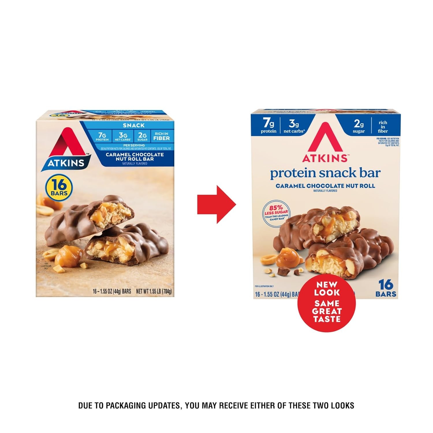image:imageAtkins Lemon Flavored Snack Bar High Protein Bar Low Sugar and Low Carb Keto Friendly Snack Gluten Free High in Fiber Made with Real Almond Butter 16 CountCaramel Chocolate Nut Roll