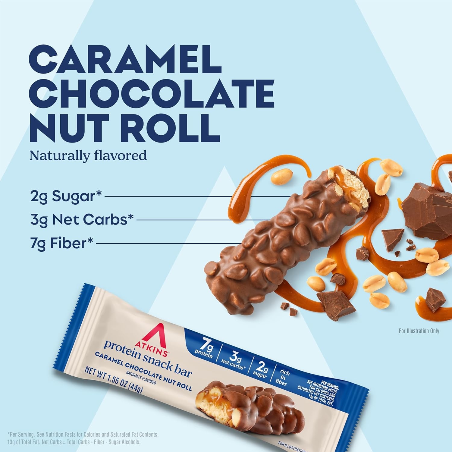 image:imageAtkins Lemon Flavored Snack Bar High Protein Bar Low Sugar and Low Carb Keto Friendly Snack Gluten Free High in Fiber Made with Real Almond Butter 16 CountCaramel Chocolate Nut Roll
