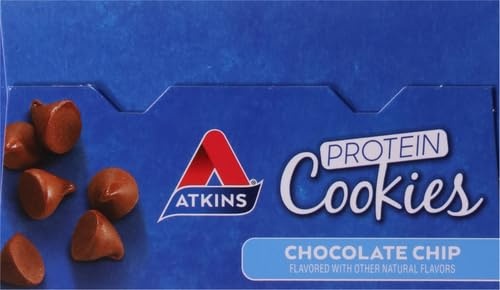 image:imageAtkins Peanut Butter High Protein Cookie Keto Snacks 3g Net Carb 1g Sugar Low Sugar Snacks Low Carb Treats 4 CountChocolate Chip