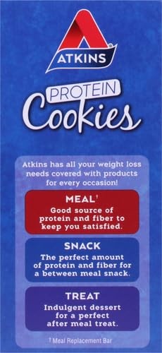 image:imageAtkins Peanut Butter High Protein Cookie Keto Snacks 3g Net Carb 1g Sugar Low Sugar Snacks Low Carb Treats 4 CountChocolate Chip