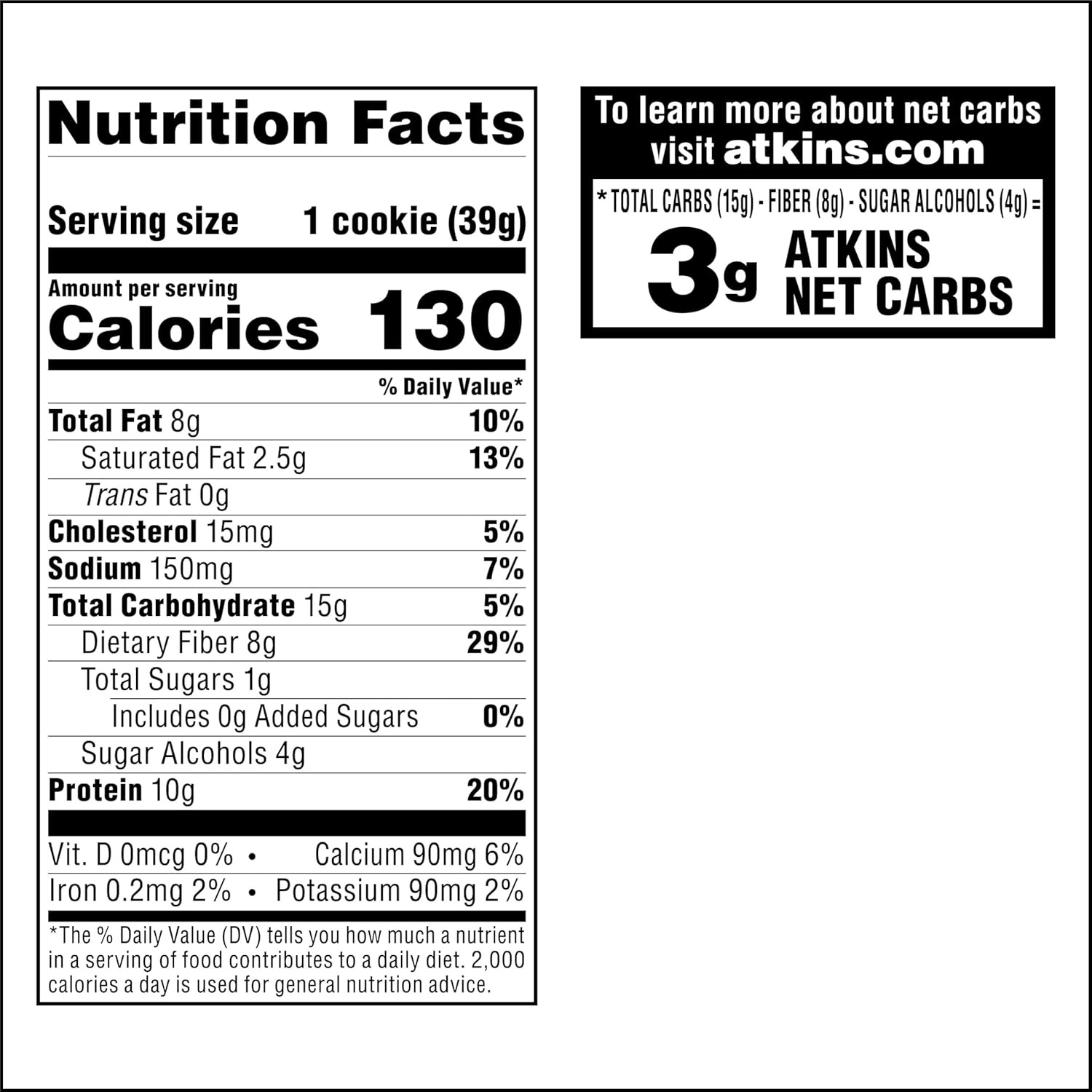 image:imageAtkins Peanut Butter High Protein Cookie Keto Snacks 3g Net Carb 1g Sugar Low Sugar Snacks Low Carb Treats 4 CountPeanut Butter