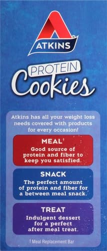 image:imageAtkins Peanut Butter High Protein Cookie Keto Snacks 3g Net Carb 1g Sugar Low Sugar Snacks Low Carb Treats 4 CountPeanut Butter