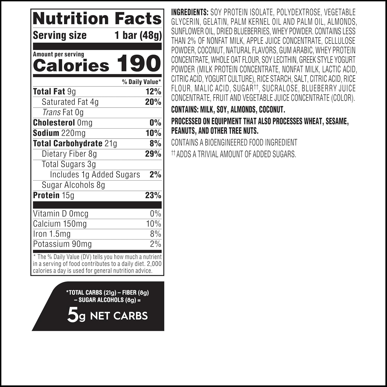 image:imageAtkins Strawberry Shortcake Flavor High Protein Bar 15g Protein 1g Sugar 3g Net Carb High Fiber Snacks Keto Friendly Protein Bars 4 Count Pack of 6Blueberry Greek Yogurt