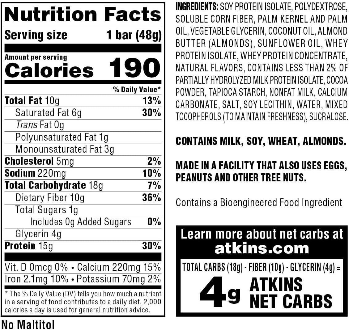 image:imageAtkins Strawberry Shortcake Flavor High Protein Bar 15g Protein 1g Sugar 3g Net Carb High Fiber Snacks Keto Friendly Protein Bars 4 Count Pack of 6Smores