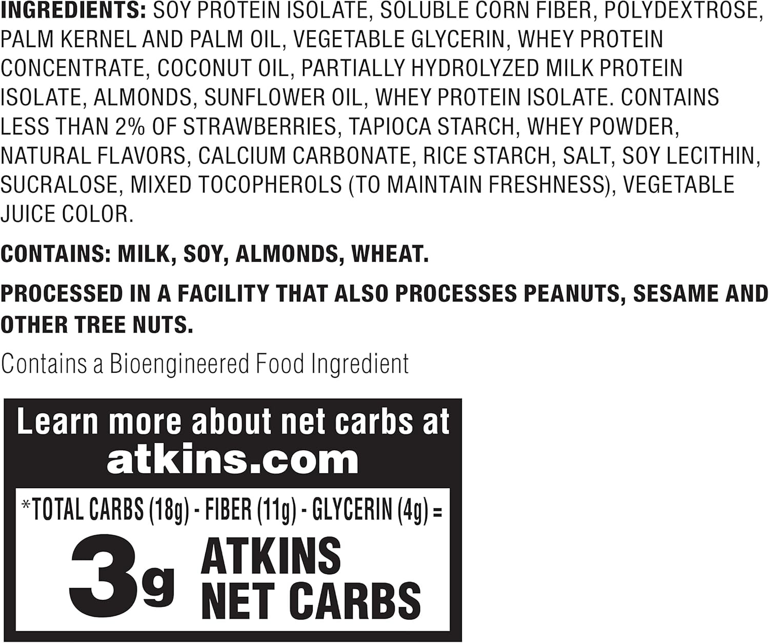 image:imageAtkins Strawberry Shortcake Flavor High Protein Bar 15g Protein 1g Sugar 3g Net Carb High Fiber Snacks Keto Friendly Protein Bars 4 Count Pack of 6Strawberry Shortcake