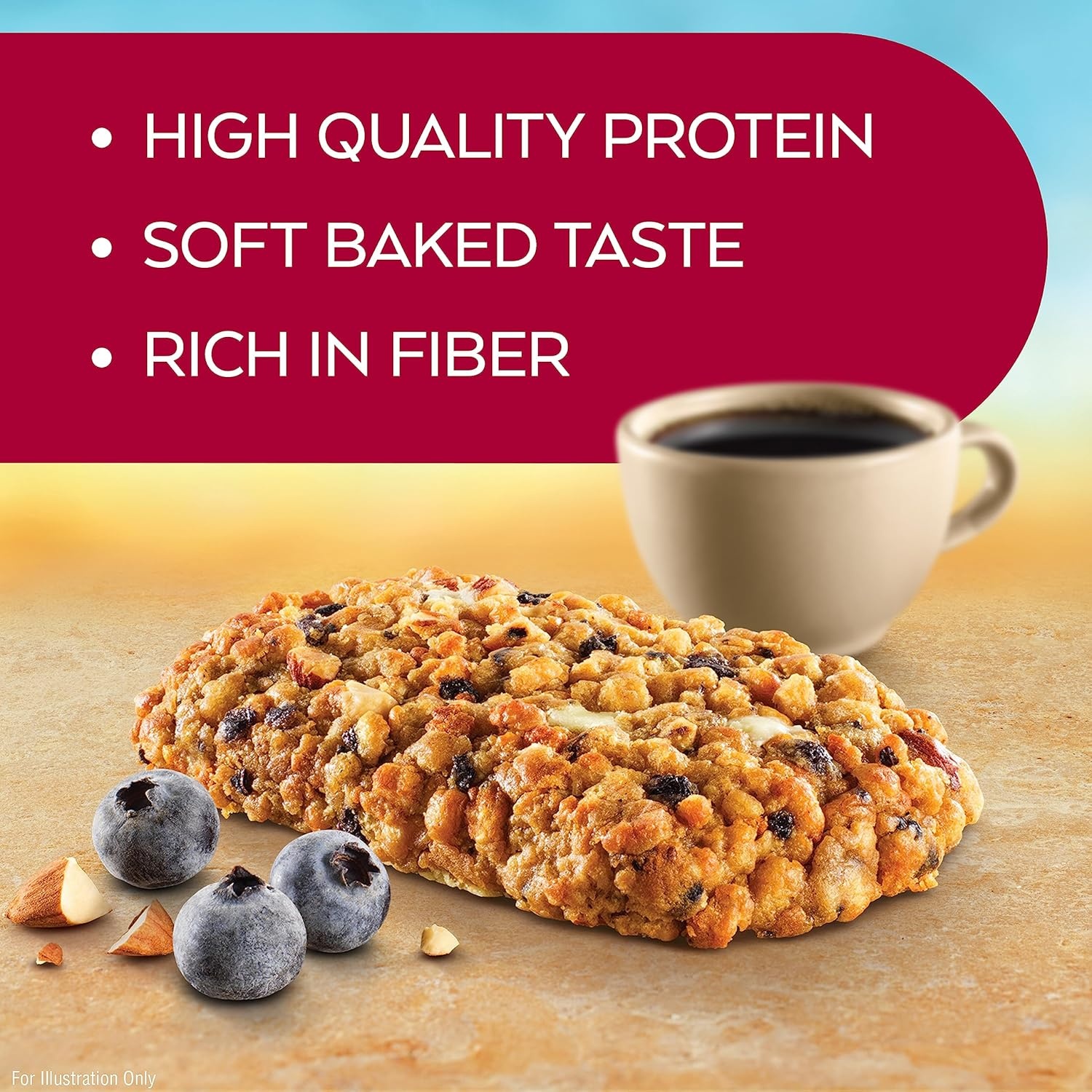 image:imageAtkins Vanilla Macadamia Nut Flavored Soft Baked Energy Bars High in Protein Low Sugar High Fiber Snack Protein Snack 4 Packs 4 Bars EachBlueberry