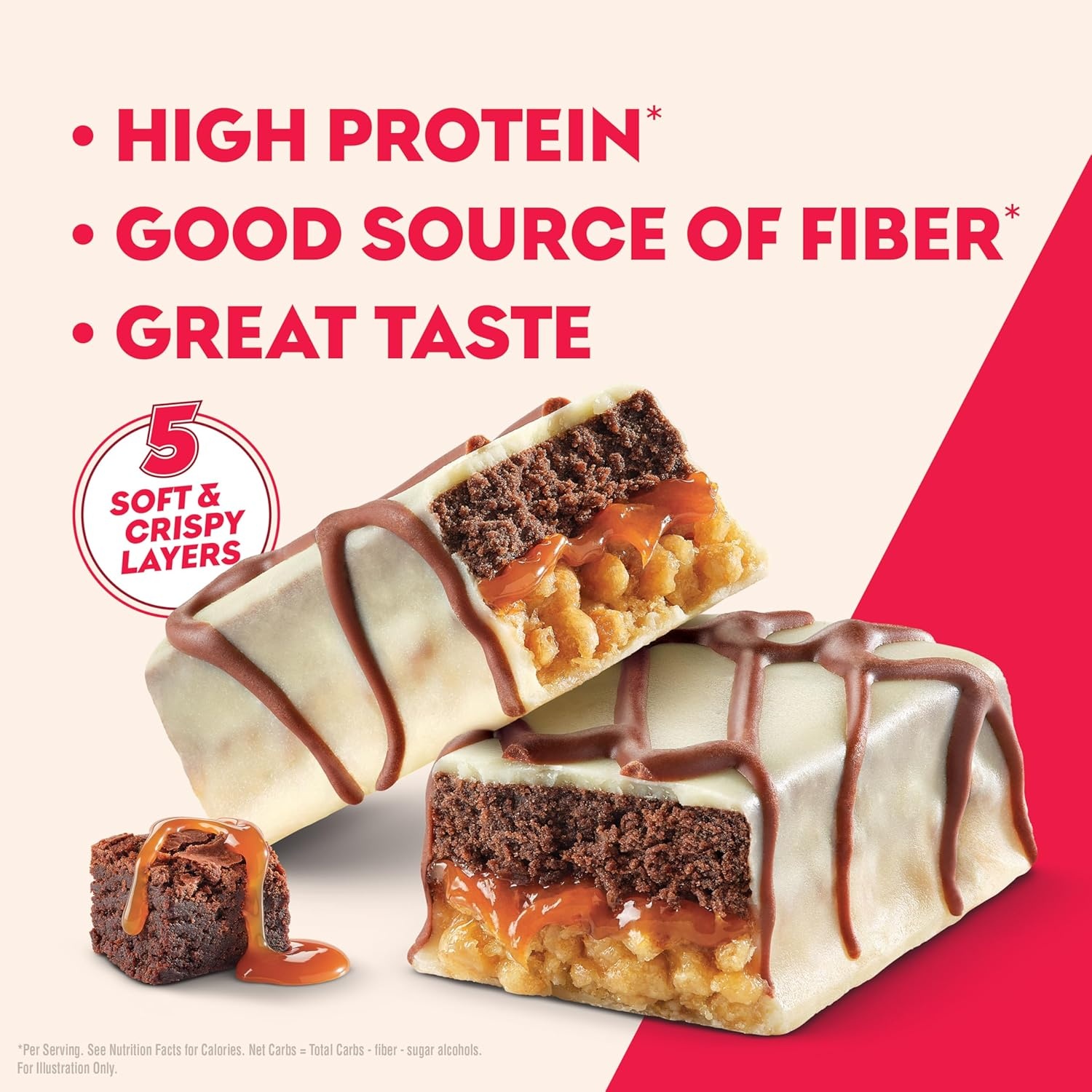 image:imageNew Atkins High Protein Bars Brownie Delight Flavor 15g of Protein 4g Net Carbs 4 Count Pack of 3Brownie Delight