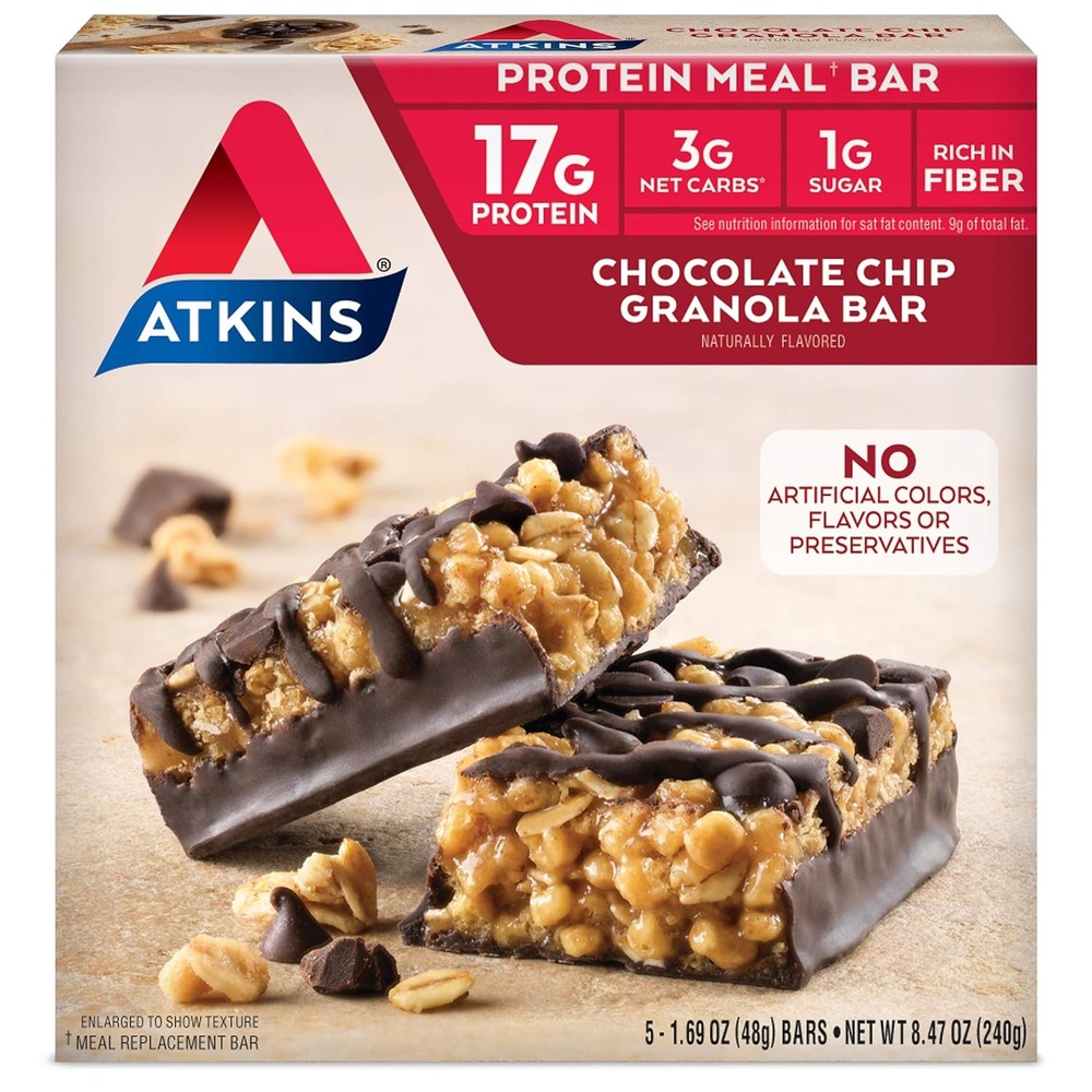 image:imageAtkins Endulge Milk Chocolate Caramel Squares Dessert Favorite Good Source of Fiber 1g Sugar 90 CountChocolate Chip Granola