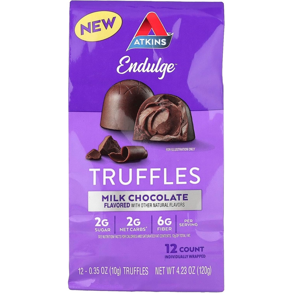 image:imageAtkins Endulge Milk Chocolate Truffles Low Sugar Low Carb Keto Friendly 6 pack 12 Truffles each PackTruffle