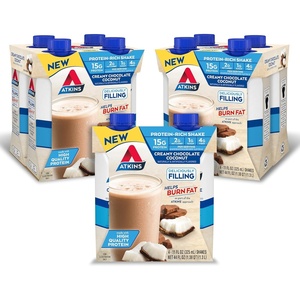 Atkins Creamy Chocolate Coconut Protein Shake, 15g Protein, 2g Net Carbs, 1g Sugar, Keto Friendly, 12 Count(11 Fl Oz (Pack of 12))