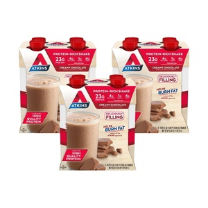 Atkins Creamy Chocolate Meal Size Protein Shake, 23g Protein, Low Glycemic, 4g Net Carb, 1g Sugar, Keto Friendly, 12 Count(11 Fl Oz (Pack of 12))