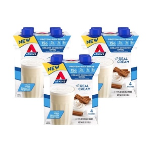Atkins Creamy Cinnamon Swirl High Protein Shake, 15g Protein, Keto Protein Shake, 2g Net Carb, 1g Sugar, Low Sugar and Low Carb, Breakfast Protein Shakes, 12 Count(Creamy Cinnamon Swirl)