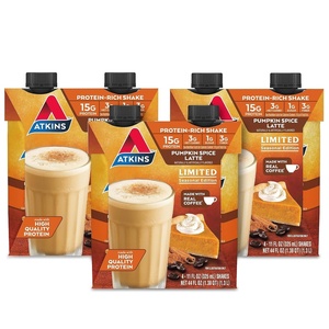 Atkins Creamy Cinnamon Swirl High Protein Shake, 15g Protein, Keto Protein Shake, 2g Net Carb, 1g Sugar, Low Sugar and Low Carb, Breakfast Protein Shakes, 12 Count(Pumpkin Spice Latte)