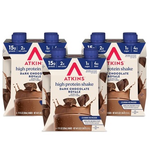 Atkins Creamy Cinnamon Swirl High Protein Shake, 15g Protein, Keto Protein Shake, 2g Net Carb, 1g Sugar, Low Sugar and Low Carb, Breakfast Protein Shakes, 12 Count(Dark Chocolate)