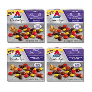 Atkins Endulge Chocolate Peanut Candies, Dessert Favorite, 0g Sugar, 20 Count(Peanut Butter Candies)