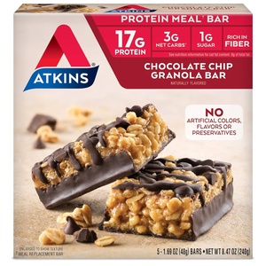 Atkins Endulge Milk Chocolate Caramel Squares, Dessert Favorite, Good Source of Fiber, 1g Sugar, 90 Count(Chocolate Chip Granola)