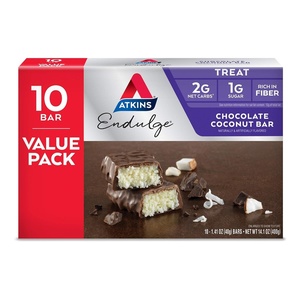 Atkins Endulge Milk Chocolate Caramel Squares, Dessert Favorite, Good Source of Fiber, 1g Sugar, 90 Count(Chocolate Coconut)