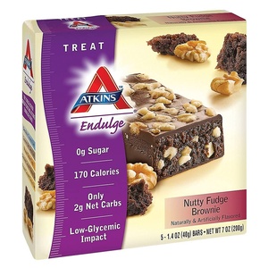 Atkins Endulge Milk Chocolate Caramel Squares, Dessert Favorite, Good Source of Fiber, 1g Sugar, 90 Count(Nutty Fudge Brownie)