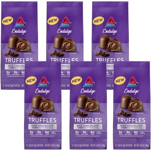Atkins Endulge Milk Chocolate Truffles, Low Sugar, Low Carb, Keto Friendly, 6 pack (12 Truffles each Pack)(Milk Chocolate)