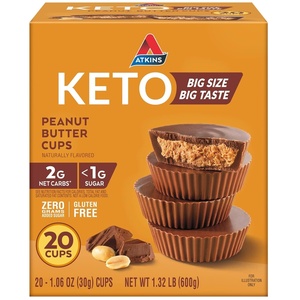 Atkins Keto Cookies & Crème Clusters, Gluten Free, High Fiber, Low Carb, Keto Friendly, 8 Count(Peanut Butter)