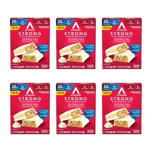 Atkins Strong Birthday Cake High Protein Bars, 20g Protein, 2g Sugar, 4 Count (Pack of 6)(Birthday Cake)