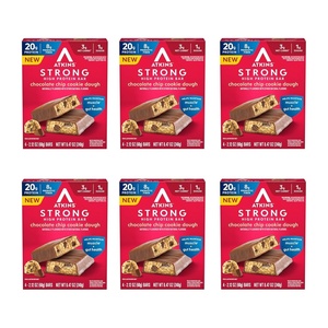 Atkins Strong Birthday Cake High Protein Bars, 20g Protein, 2g Sugar, 4 Count (Pack of 6)(Chocolate Chip Cookie Dough)