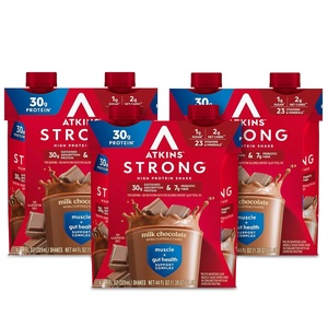 Atkins Strong High Protein Shake, Chocolate Peanut Butter Flavor, 30g Protein, GLP-1 Support, Low Carb and Low Sugar Shake, Keto Friendly, Gluten Free, Muscle and Gut Health Support, 12 Count(Chocolate)