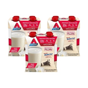 Atkins Vanilla Cream Meal Size Protein Shake, 23g Protein, Low Glycemic, 3g Carb, 1g Sugar, Keto Friendly(16.9 Fl Oz (Pack of 12))